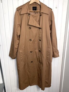 Dynamite Classic Double-Breasted Trench Coat - Camel